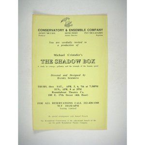 Michael Cristoff The Shadow Box FLYER NYC Theatre Roundabout